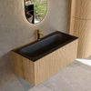 MONDIAZ KURVE 100cm Meuble salle de bain - couleur Oak - 1 tiroir - vasque BIG MEDIUM centre - 1 trou de robinet - Urban SW1138474