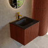 Mondiaz KURVE Ensemble de meuble de salle de bains - 50x46x40cm - 1 tiroir - vasque solid surface - central - 1 trou de robinet - Ruby SW1415397
