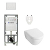 Villeroy en Boch Subway 2.0 DirectFlush toiletset met Saniclass softclose zitting Geberit reservoir en QeramiQ bedieningsplaat met ronde knoppen wit SW791672 Villeroy en Boch Subway 2.0 DirectFlush toiletset met Saniclass softclose zitting Geberit reservoir en QeramiQ bedieningsplaat met ronde knoppen wit SW791672