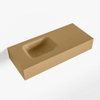 Mondiaz LEX Lavabo compact - 70x30x12cm - vasque à gauche - sans trous de robinet - solid surface - Oro SW1026055