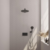 BRAUER Black Edition inbouw regendoucheset – Ø30 cm hoofddouche – 39.4 cm rechte wandarm – ronde handdouche – met omstel SW925425