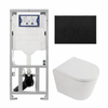 QeramiQ Dely Pack WC - 36,3x51,7cm - à fond creux - sans bride - réservoir encastré Geberit UP320 - abattant WC softclose 35 mm - plaque de commande en plastique noir mat - boutons ronds - blanc mat SW1235391