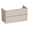 BRAUER Adore Meuble sous-lavabo - 100x46x55cm - 2 tiroirs à fermeture en douceur - sans poignée - 1 découpe pour siphon - beige mat SW1198222