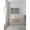 Bruynzeel Giro badmeubelset 49x100x46cm 1 wasbak 1 lade met spiegelkast met softclose composite bardolino SW384256 Bruynzeel Giro badmeubelset 49x100x46cm 1 wasbak 1 lade met spiegelkast met softclose composite bardolino SW384256