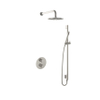 Hotbath Buddy IBS - Regendoucheset - 35cm wandarm - 20cm ronde hoofddouche - staafhanddouche - glijstang - 2-weg-omstel - geborsteld nikkel (RVS) SW298876