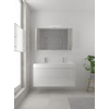 Bruynzeel Box badmeubelset 120x45cm 2 kraangaten 2 wasbakken 2 lades met spiegelkast met softclose composite glans wit SW384050 Bruynzeel Box badmeubelset 120x45cm 2 kraangaten 2 wasbakken 2 lades met spiegelkast met softclose composite glans wit SW384050