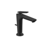Hansgrohe Axor Citterio C 1-gats wastafelkraan 125 coolstart m. pop-up trekwaste en cubic cutvoorsprong 13.5cm - mat zwart SW1152189