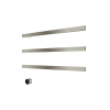 Hotbath &MORE Handdoekradiator - 80x57cm - vierkant - 3 stangen - horizontaal - met schakelaar - geborsteld nikkel (RVS) SW1245764