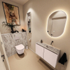 MONDIAZ TURE-DLUX 80cm toiletmeubel Rosee. EDEN wastafel Glace positie rechts. Zonder kraangat. SW1103485