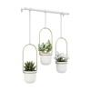 Umbra Triflora suspension pour plantes 64x110x15cm pour 3 plantes polyester blanc/or SW539581