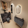 MONDIAZ TURE-DLUX 80cm toiletmeubel Dark Grey. EDEN wastafel Lava positie links. Met 1 kraangat. SW1103749