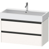 Duravit Ketho.2 Wastafelonderbouwkast - met 2 laden - 98.4x46x54.9cm - met grepen antraciet - wit supermat SW772231