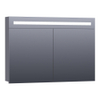 Saniclass 2.0 Armoire de toilette 100x70x15cm éclairage intégré rectangulaire 2 portes pivotantes MDF Gris brillant SW371641