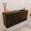 Mondiaz JOYA-DLUX 90cm toiletmeubel - kleur Walnut - Wastafel FAYE positie Rechts 1 kraangat kleur Lava. SW1422442