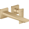 Hansgrohe Metropol afbouwdeel 2-gats wandkraan met voorsprong uitloop 22.5cm z. plaat brushed bronze SW358689 Hansgrohe Metropol afbouwdeel 2-gats wandkraan met voorsprong uitloop 22.5cm z. plaat brushed bronze SW358689