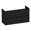 Saniclass New Future Small wastafelonderkast 100x39x55cm 2 softclose greeploze lades met 1 sifonuitsparing MDF mat Zwart SW372430 Saniclass New Future Small wastafelonderkast 100x39x55cm 2 softclose greeploze lades met 1 sifonuitsparing MDF mat Zwart SW372430