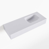 MONDIAZ LEX Opbouwwastafel 80x30x12cm 0 kraangaten wasbak rechts Solid Surface Cale mat SW476492 MONDIAZ LEX Opbouwwastafel 80x30x12cm 0 kraangaten wasbak rechts Solid Surface Cale mat SW476492