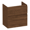 BRAUER Delight Wavy sous-meuble de lavabo peu profond 60 2 tiroirs softclose - sans poignée - 1 découpe pour siphon - Forest Cacao SW1199594