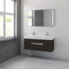 Bruynzeel Mino badmeubelset 56x120x38cm 2 kraangaten 2 wasbakken 2 lades met spiegel met softclose gladstone SW384643 Bruynzeel Mino badmeubelset 56x120x38cm 2 kraangaten 2 wasbakken 2 lades met spiegel met softclose gladstone SW384643
