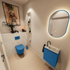 MONDIAZ TURE-DLUX Meuble toilette - 40cm - Jeans - EDEN - vasque Ostra - position droite - 1 trou de robinet SW1104854