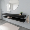 MONDIAZ ALAN 200cm badmeubel solid surface planchet urban Vrijhangende wastafel cloud links zonder kraangat kleur urban SW408872 MONDIAZ ALAN 200cm badmeubel solid surface planchet urban Vrijhangende wastafel cloud links zonder kraangat kleur urban SW408872