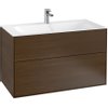 Villeroy & Boch Finion wastafelonderbouwkast met 2 laden 99.6x59.1x49.8cm v. meubelwast. 4164 AO/A2/AB/A1 walnoot SW106678 Villeroy & Boch Finion wastafelonderbouwkast met 2 laden 99.6x59.1x49.8cm v. meubelwast. 4164 AO/A2/AB/A1 walnoot SW106678