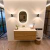 Mondiaz CIRO-DLUX Badkamermeubelset - 120x45x50cm - Solid surface wastafel Opalo - 1 wasbak Links - zonder kraangaten - 2 lades - Oak SW1531000
