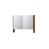 INK SPK3 Armoire de toilette - 100x14x74cm - 2 portes - miroir double face - étagère ouverte - interrupteur et prise - MFC Noyer SW440286