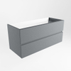 Mondiaz VICA Meuble sous vasque - 110x45x50cm - 2 tiroirs - softclose - 1 découpe gauche - Plata SW1016511