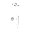 Hotbath Buddy IBS Ensemble de douche pluie - inverseur 2 voies - bras mural 35 cm - pomme de douche ronde 30 cm - douchette barre - chrome SW18266