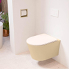 Mondiaz LAVIE hangtoilet – spoelrandloos – 36 x 53 cm – met softclose zitting – Sand (beige), zitting Rosee (roze) SW1208695