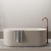 Ideavit Archtec Vrijstaand Bad - 170x75x60cm - Rock Texture - overloopgat - klikwaste - verstelbare poten - Crème beige SW1220454