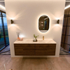 Mondiaz CIRO-DLUX Badkamermeubelset - 160x45x50cm - Solid surface wastafel Frappe - 1 wasbak Rechts - 1 kraangat - 4 lades - Dusk SW1532838