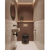 QeramiQ Dely Ensemble de toilette - réservoir encastré Qeramiq Flush - abattant 35mm - plaque de commande beige en plastique - boutons rectangulaires - noir mat SW1578506