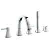 GROHE Grandera afbouwdeel 5 gats badrandkraan met baduitloop met omstel met handdouche en doucheslang 150cm chroom 0437849