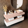 Mondiaz TOP 30 Plan sous vasque suspendu - 130x30x12cm - solid surface - Rosee SW1021616