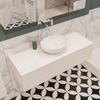 ENSEMBLE DE MEUBLE MONDIAZ LUSH - 120cm - 1 tiroir - lavabo BARCO - vasque centrale - 0 trous de robinet - sous-couche SW409661
