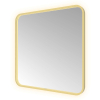 Hotbath &MORE Spiegel - 80x80cm - direct en indirect LED - spiegelverwarming - color changing - dimbaar - met afstandsbediening - PVD - geborsteld messing goud SW1246091
