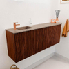 Mondiaz JOYA-DLUX 111.6cm toiletmeubel - ronding rechts kleur Ruby - Wastafel FAYE positie Links 1 kraangat kleur Arena. SW1425310
