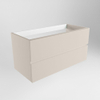 MONDIAZ VICA Meuble bas - 2 tiroirs - 100cm - Linen - Sans découpe dans le tiroir - Version XL 60cm - haut SW1187444