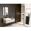 Riho Grid porte pivotante 100x200cm profil noir et verre clair OUT10826
