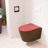 Mondiaz LAVIE hangtoilet – spoelrandloos – 36 x 53 cm – met softclose zitting – Rust (bruin), zitting Fire (rood) SW1208622