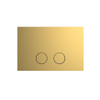 QeramiQ Push Steel Plaque de commande - 25x16cm - épaisseur 2.0mm - fixation magnétique - pour réservoir encastré Geberit UP320 - acier inoxydable - double chasse - boutons ronds - brossé laiton SW1552976