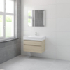 Bruynzeel Roma badmeubelset 80x60.5x46cm met softclose inclusief spiegel natuur eiken SW384833 Bruynzeel Roma badmeubelset 80x60.5x46cm met softclose inclusief spiegel natuur eiken SW384833