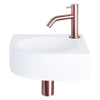 Differnz Cleo pack lave-mains d'angle – 30 x 30 x 10 cm – céramique blanche – robinet courbé cuivre SW373154
