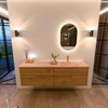 Mondiaz CIRO-DLUX Badkamermeubelset - 170x45x50cm - Solid surface wastafel Saba - 1 wasbak Rechts - 1 kraangat - 4 lades - Oak SW1531265