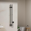 Belrad Rod sèche-serviettes à barres - 150x16.8x12.7 cm - électrique - double - 120w - 2.5cm - noir mat SW1218414