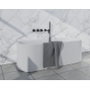 Fortifura Nebbio Ensemble combiné baignoire - robinet thermostatique - coude mural avec support de douchette - flexible de douche lisse - douchette sur barre - bec - noir mat SW1238014