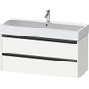 Duravit Ketho.2 Wastafelonderbouwkast - met 2 laden - voor enkele wastafel - 118.4x46x54.9cm - met grepen antraciet - wit mat SW772915