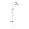 FugaFlow Efficiente Sobrado ensemble de douche à effet pluie avec thermostat douche de tête 30cm douchette à main 3 positions chrome 110cm SW1123781